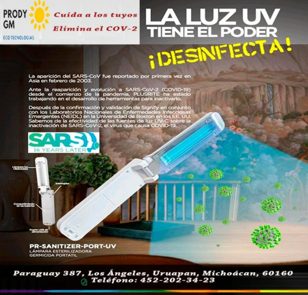 PRODYGM ECOTECNOLOGIAS LAMPARA DESINFECTANTE DE LUZ UVC GERMICIDA